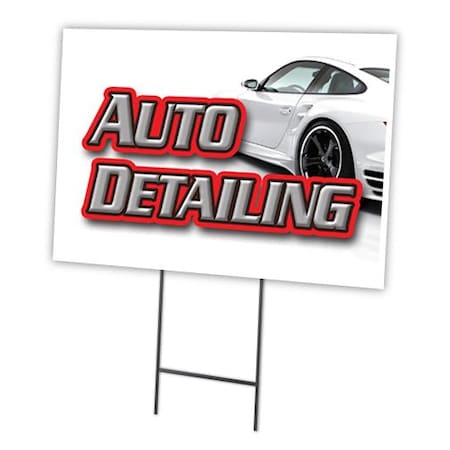 Signmission Auto Detailing Yard Sign & Stake outdoor plastic coroplast window, C-1216-DS-Auto Detailing C-1216-DS-Auto Detailing